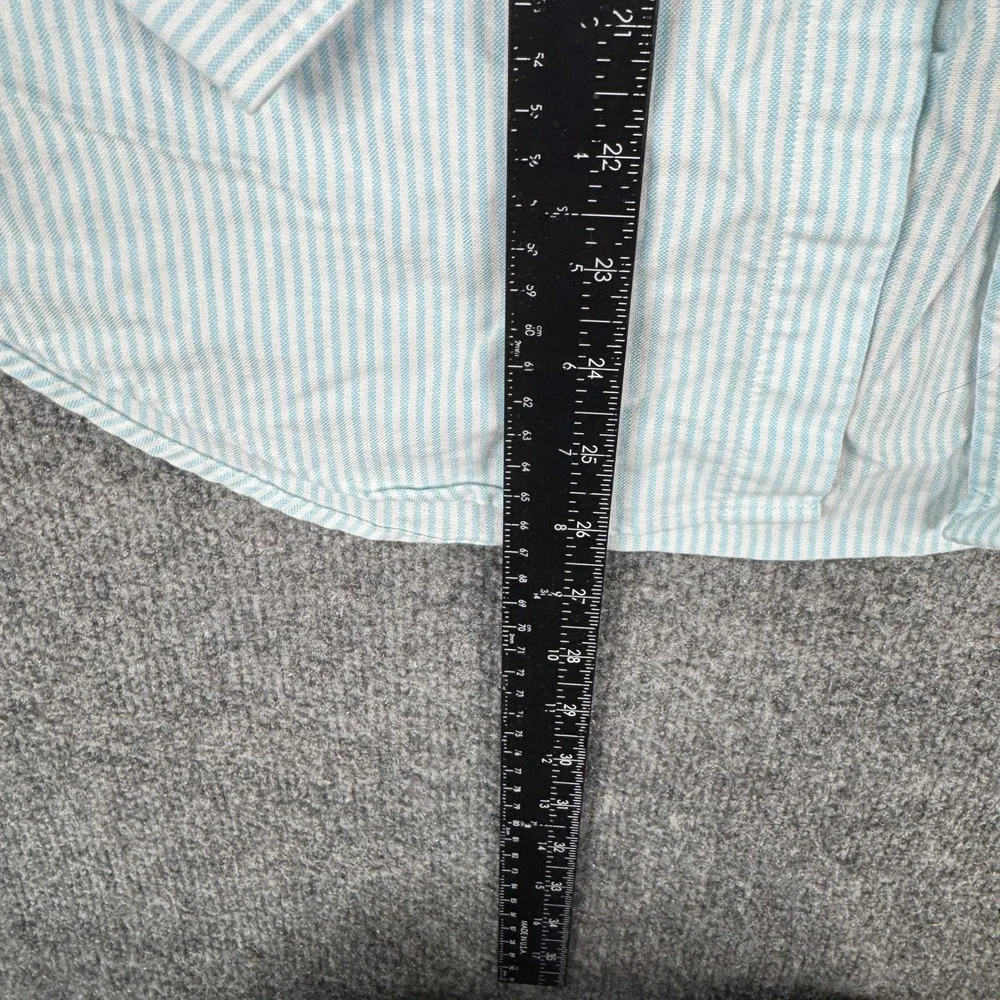 Ralph Lauren Button Down Shirt Girls Size 12 Blue Striped Classic Fit Cotton